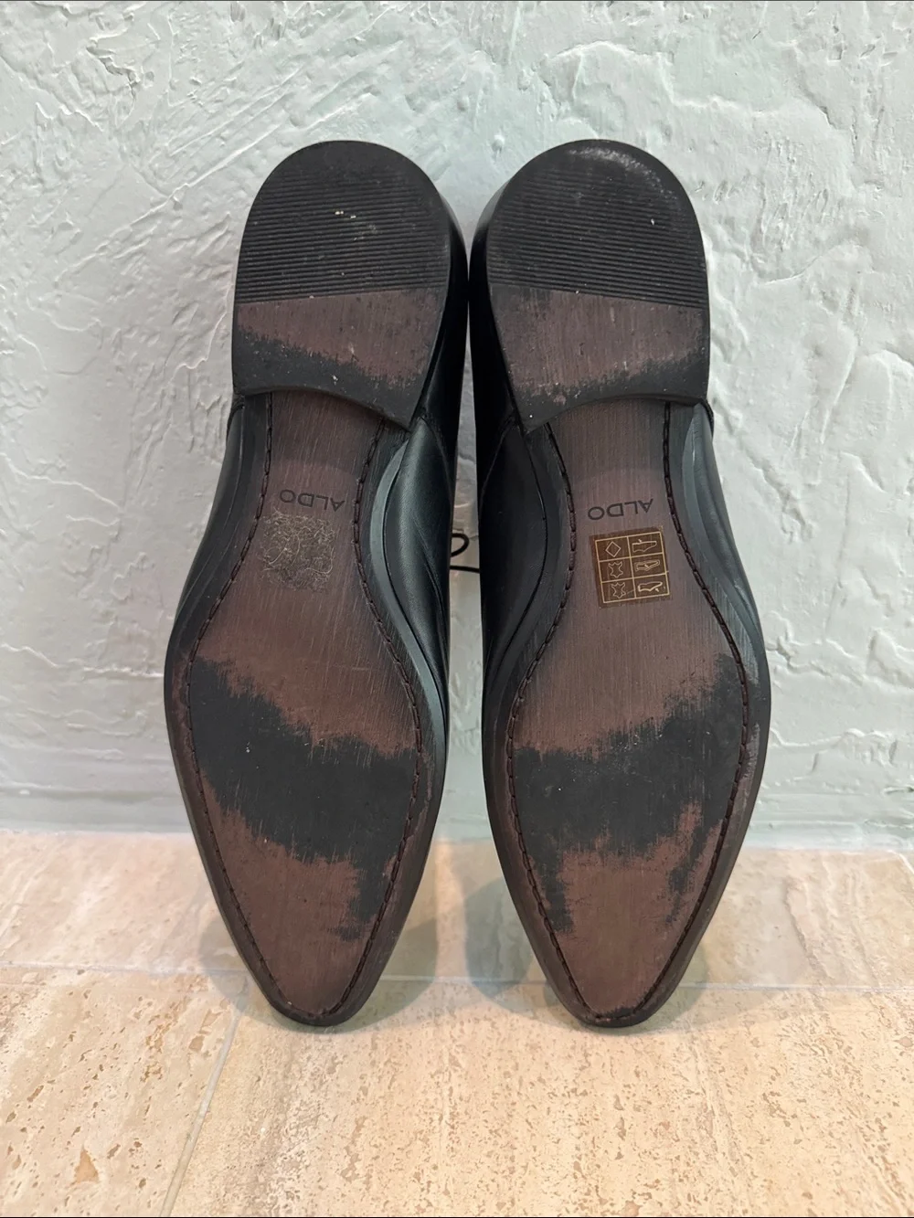 Aldo Classic Black Leather Men's Lace-Up Dress Shoes. Size 11